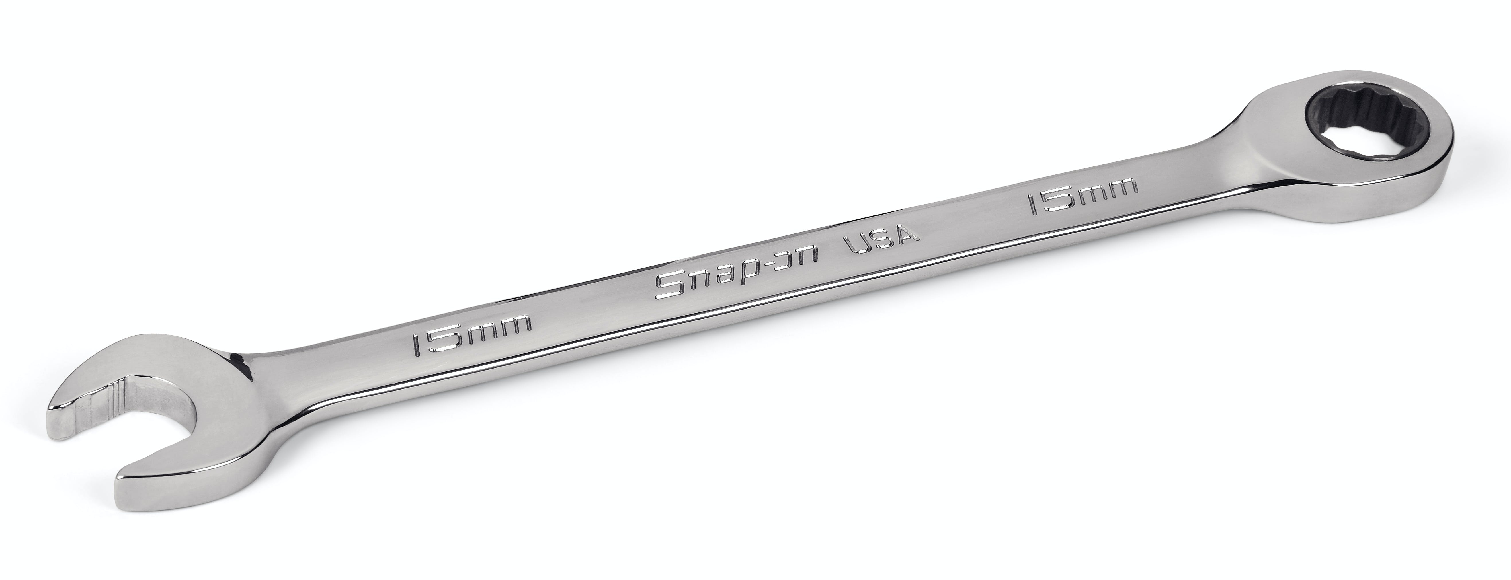 15 mm 12-Point Metric Flank Drive® Plus 0° Offset Non-Reversing  Ratcheting Combination Wrench | SOXRM15 15 mm 12-Point Metric Flank Drive® Plus 0° Offset Non-Reversing  Ratcheting Combination Wrench | SOXRM15